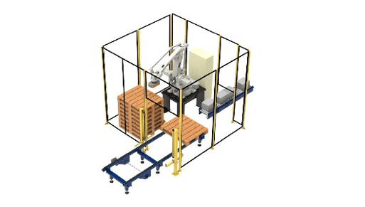 Single cell robot palletising system