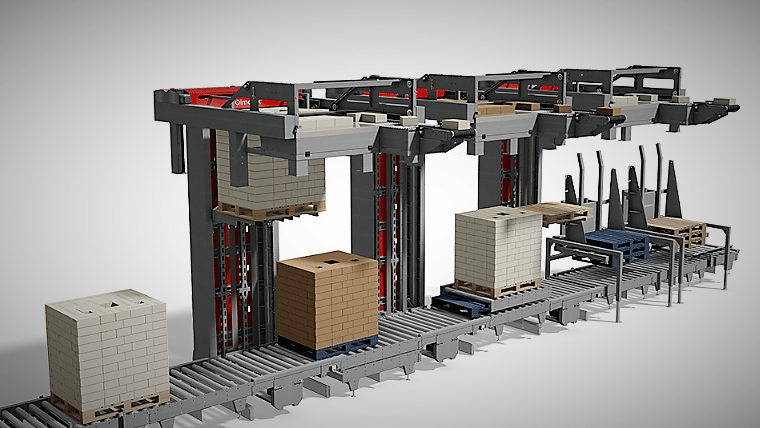 An example of a layer palletising system