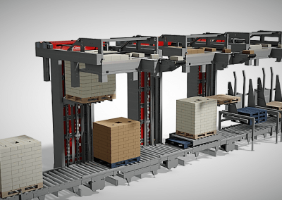 Cross runner layer palletiser