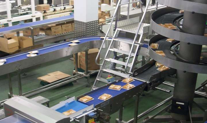 One of CKF's conveyor systems in action for a food manufacturer