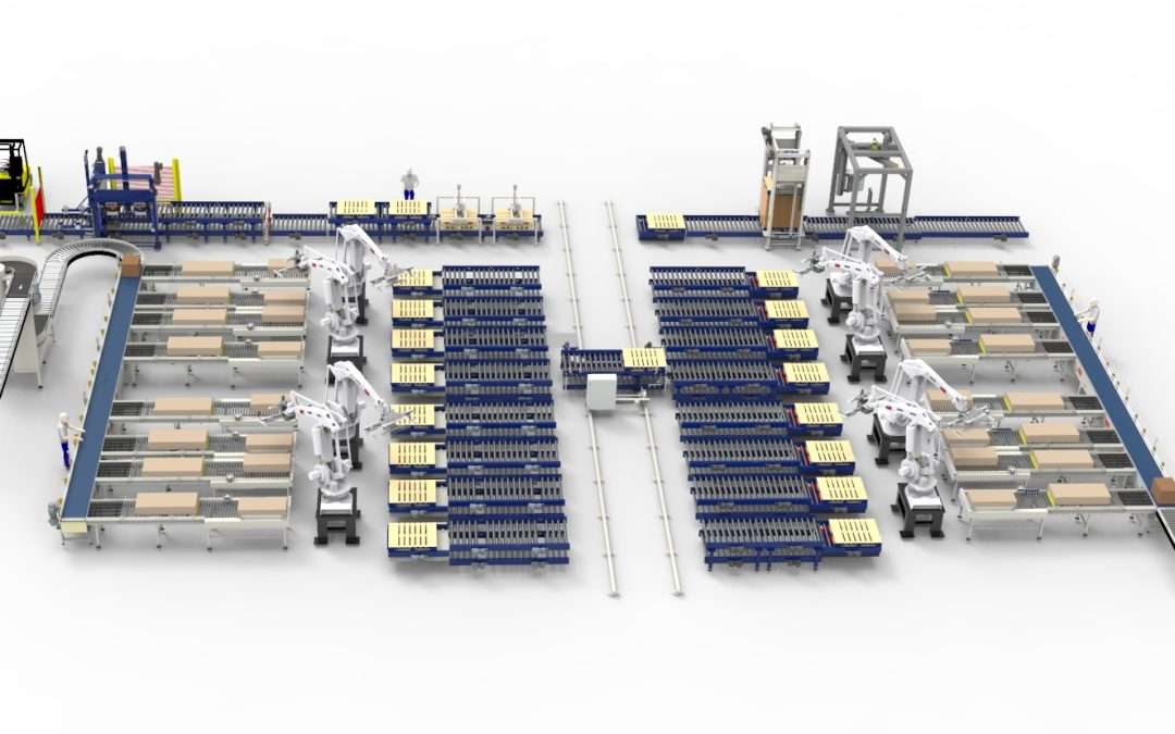 Central robot palletising system