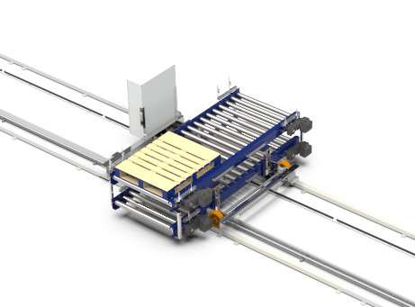 Shuttle car for pallet handling conveyor system